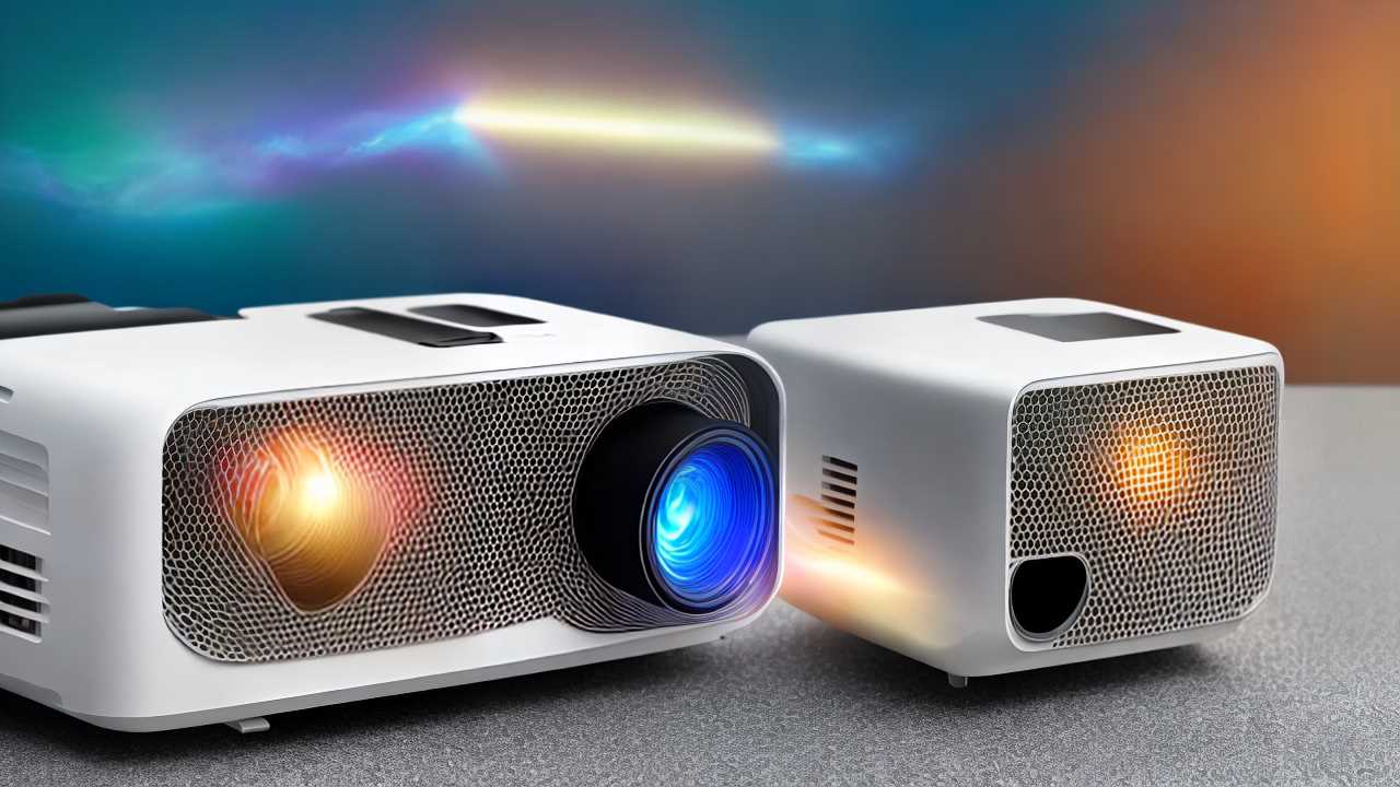 How do I set up a portable projector?